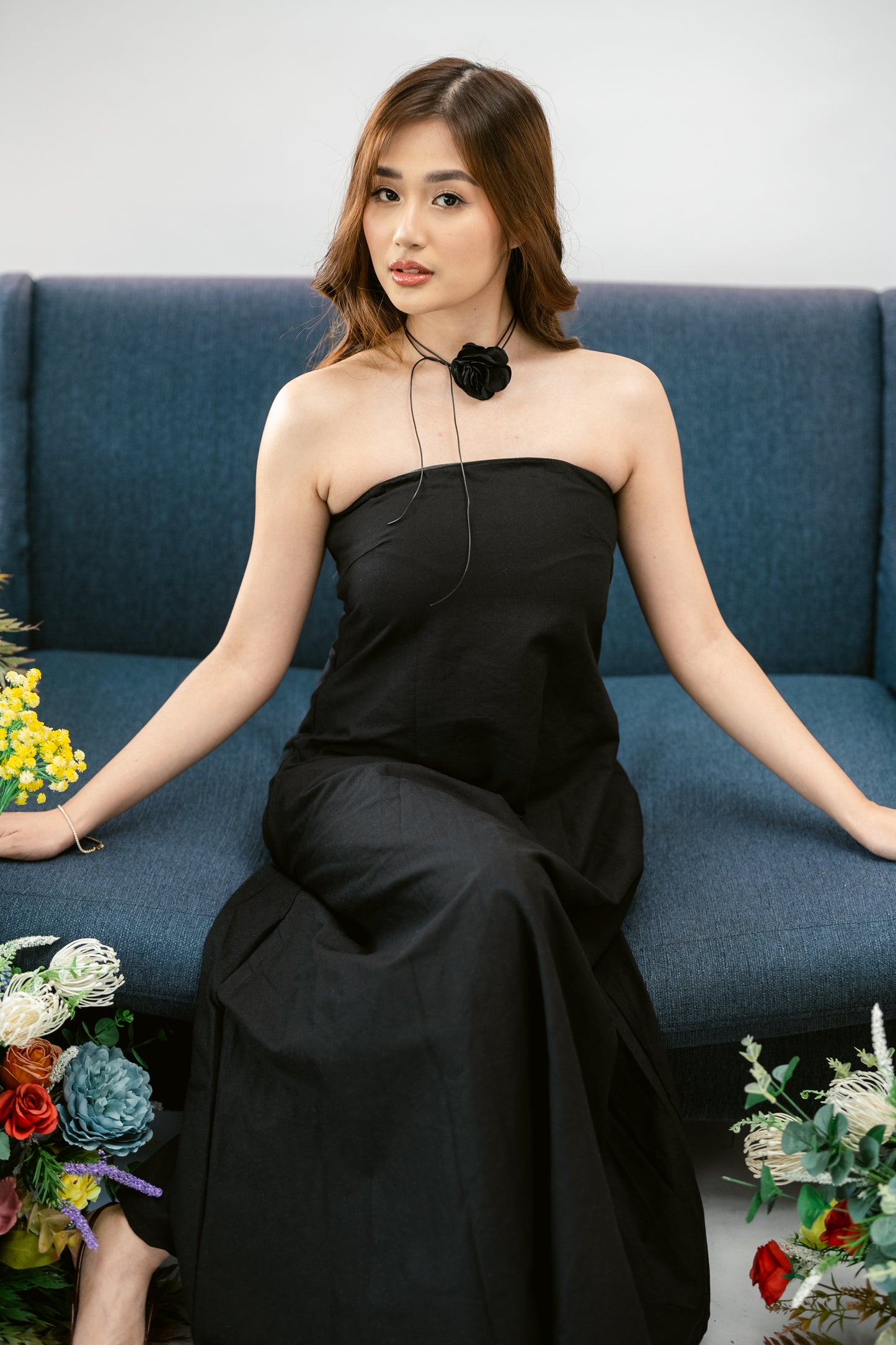 Black Linen Tube Dress