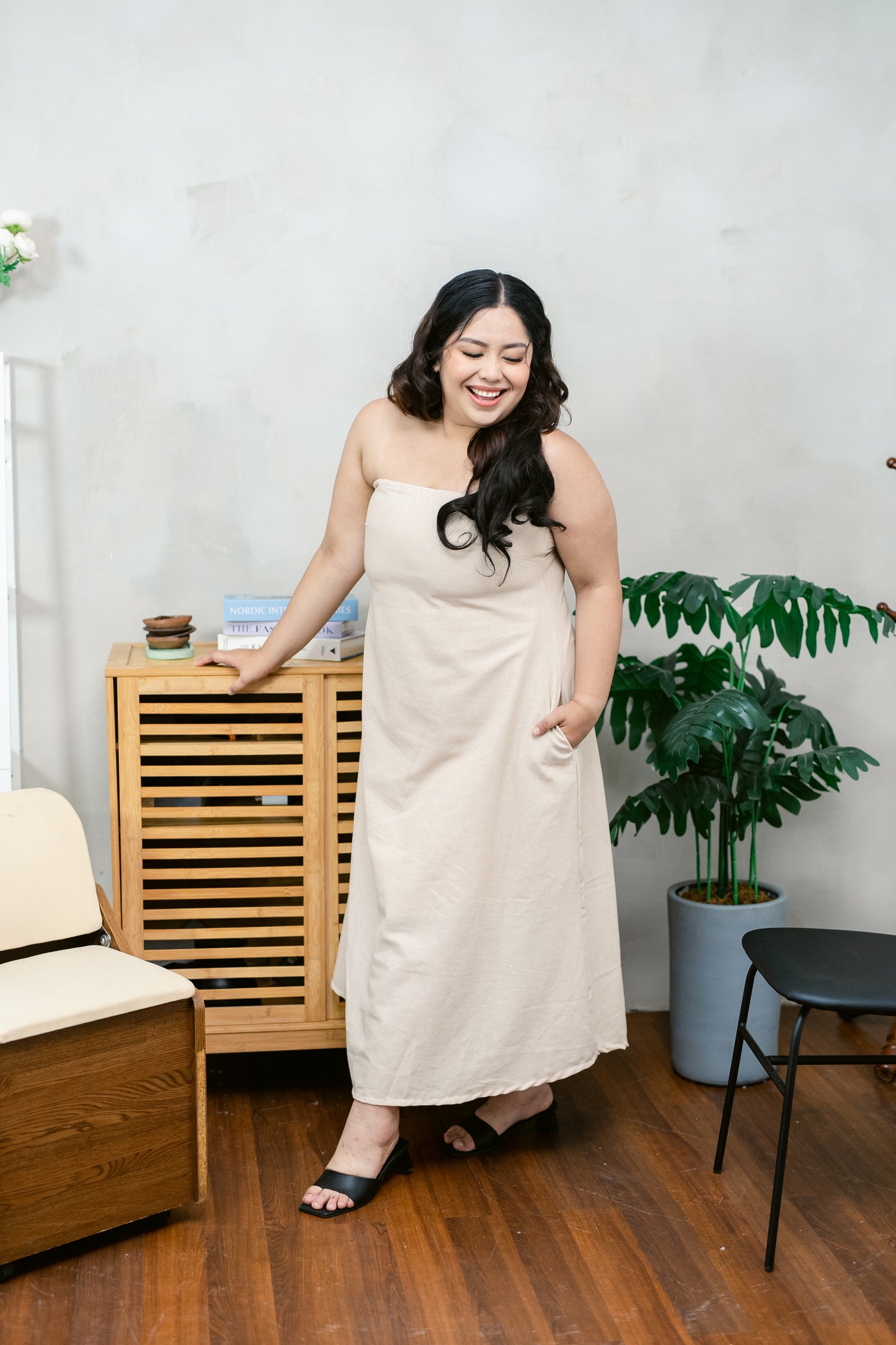 Oat Linen Tube Dress