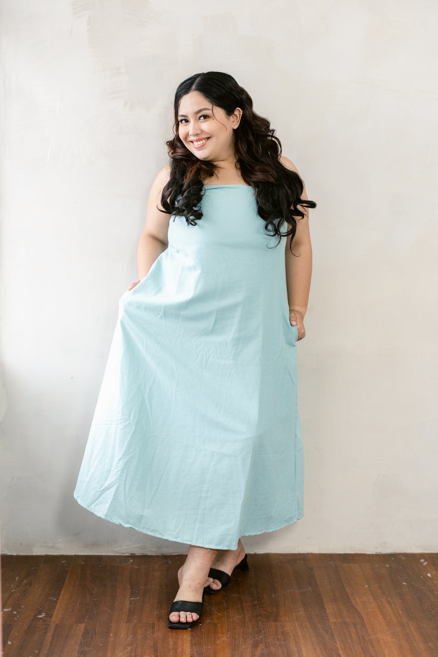 Sky Linen Tube Dress